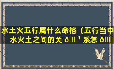 水土火五行属什么命格（五行当中水火土之间的关 🌹 系怎 🕊 么样）